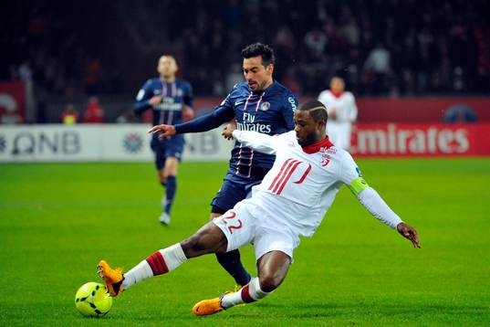 Ezequiel LAVEZZI / Aurelien CHEDJOU - 27.01.2013 - PSG /