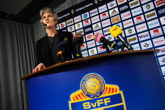 Pia Sundhage, förbundskapten damlandslaget, presenterade