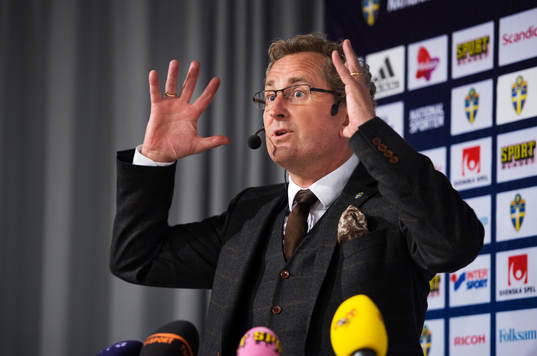 Erik Hamrén, förbundskapten Sverige, presenterade
