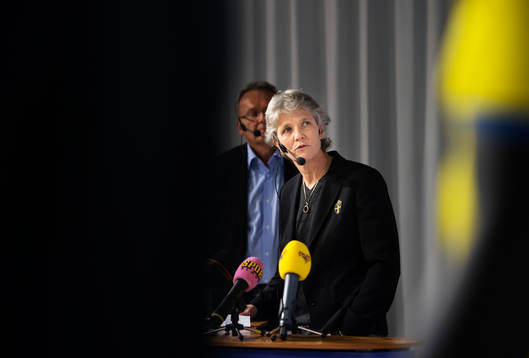 Pia Sundhage, förbundskapten damlandslaget, presenterade