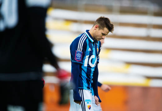 Luis Solignac, Djurgården, deppar när han lämnar planen