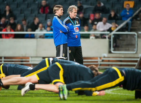 Sverige tränar på Friends Arena