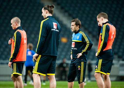 Sverige tränar på Friends Arena