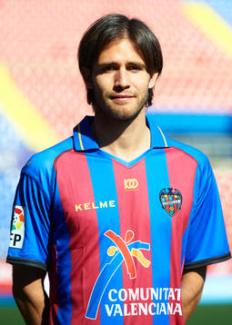 Robert Aquafresca poses at the new signing of Levante UD,