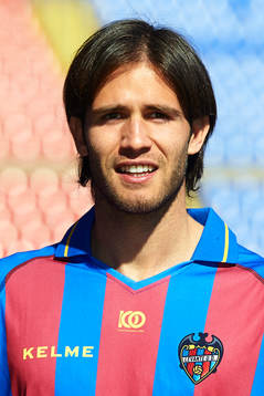 Robert Aquafresca poses at the new signing of Levante UD,