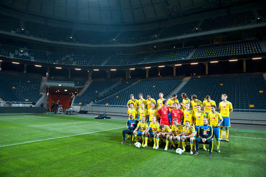 Fotboll, Sverige, Fotografering och träning på Friends