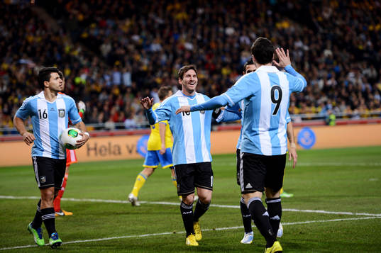 Sergio Aguero, Lionel Messi, Gonzalo Higuain, Argentina,