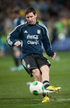 Lionel Messi, Argentina, värmer upp
