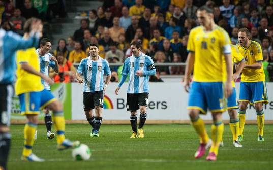 Mål igen, Sergio Aguero och Lionel Messi, Argentina,