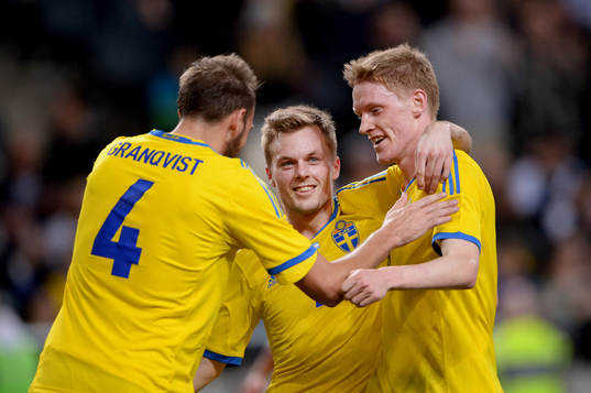 Andreas Granqvist,  Sebastian Larsson, Rasmus Elm, Sverige