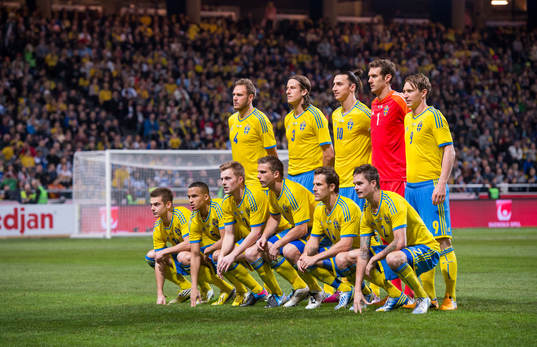 Lagbild Sverige. Andreas Granqvist, Jonas Olsson, Zlatan