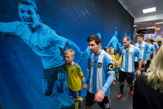 Lionel Messi, Argentina i spelargången innan matchen