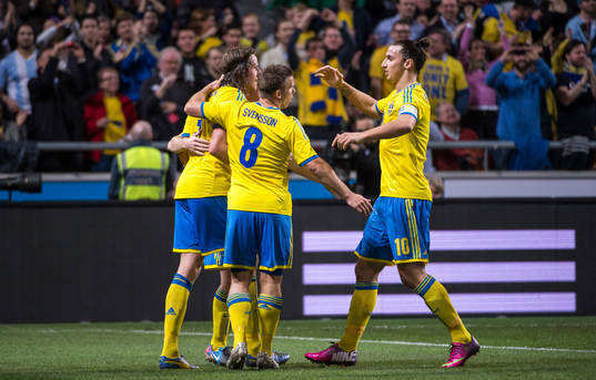 Jonas Olsson, Sebastian Larsson, Anders Svensson och Zlatan