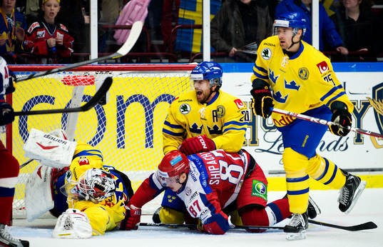 Johan Gustafsson, målvakt, Joel Lundqvist, Tomas Skogs,