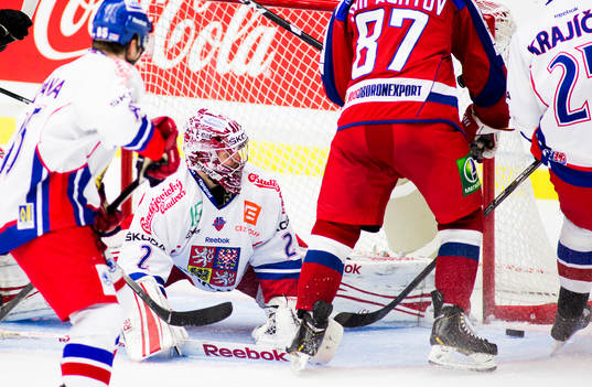 Jakub Kovar, målvakt, Tjeckien, trångt och pucken ligger