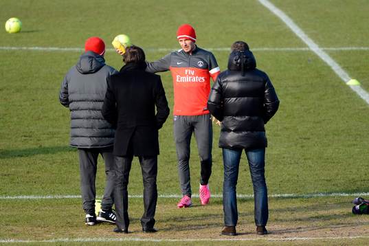 Carlo ANCELOTTI / LEONARDO / David BECKHAM - 13.02.2013 -