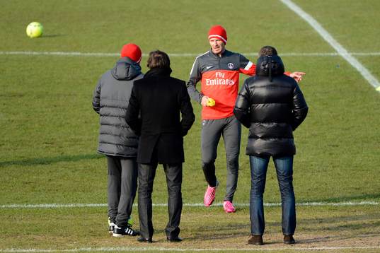 Carlo ANCELOTTI / LEONARDO / David BECKHAM - 13.02.2013 -