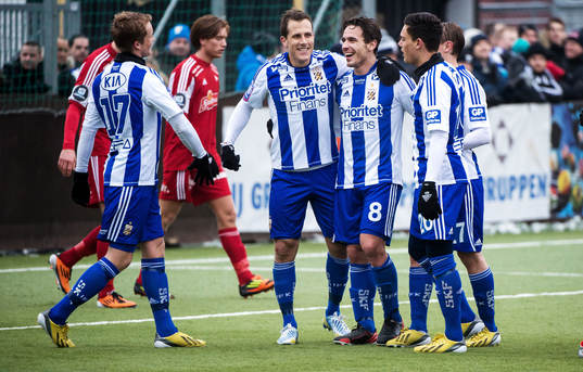 Tobias Hysén och Nordin Gerzic, IFK Göteborg, firar
