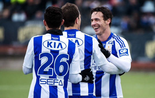 Nordin Gerzic gratulerar Tobias Hysén, IFK Göteborg