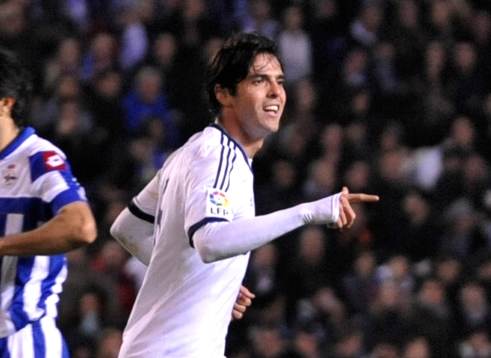 Ricardo Kaka celebrating his goal  - Deportivo La Coruna -