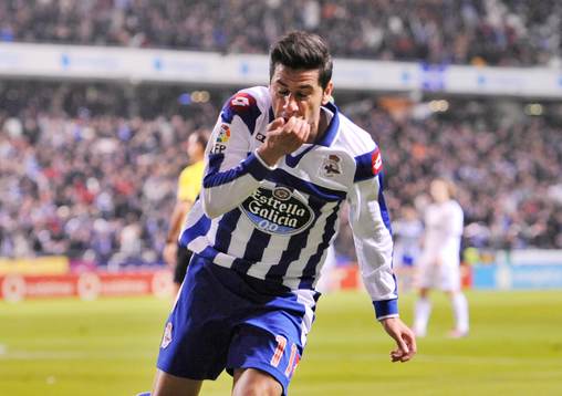 Riki celebrating his goal-Deportivo La Coruna - Real Madrid