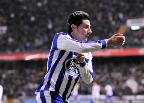 Riki celebrating his goal-Deportivo La Coruna - Real Madrid
