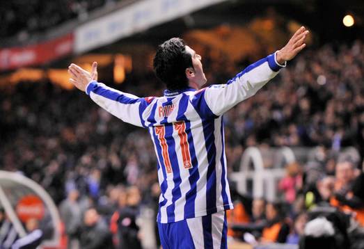 Riki celebrating his goal-Deportivo La Coruna - Real Madrid