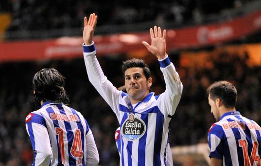 Riki celebrating his goal-Deportivo La Coruna - Real Madrid