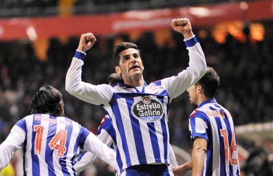 Riki celebrating his goal-Deportivo La Coruna - Real Madrid