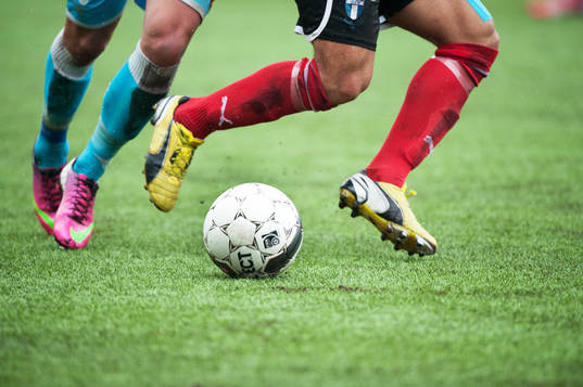 Konstgräs, fot, boll, fotbollsskor, Nike