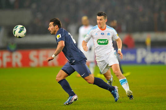 Ezequiel LAVEZZI / Joey BARTON - 27.02.2013 - PSG / OM -