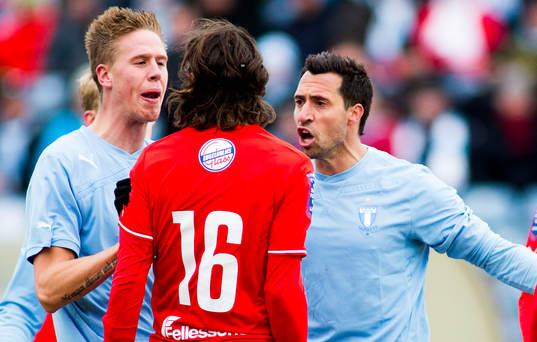 Matias Concha, och, Pontus Jansson, Malmö FF, var inte sen