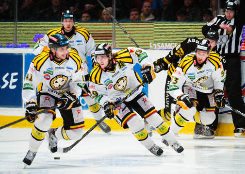 Calle Järnkrok, Brynäs, kontrollerar pucken