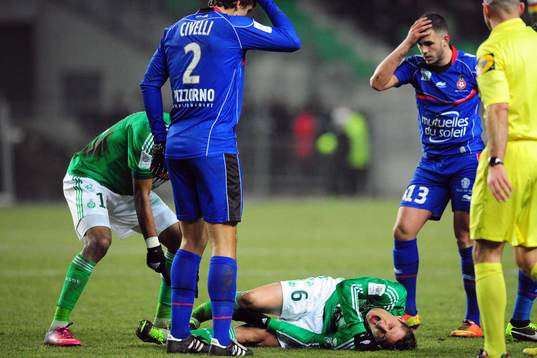 BLESSURE DE Jeremy CLEMENT _ 02.03.2013 - Saint Etienne /