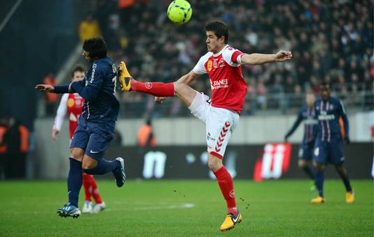 Ezequiel LAVEZZI / Anthony WEBER - 02.03.2013 - Reims / PSG