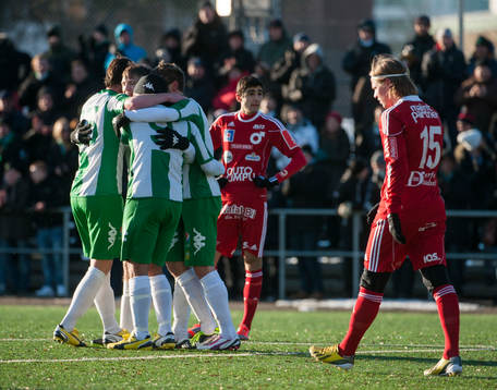 Hammarby-spelarna jublar