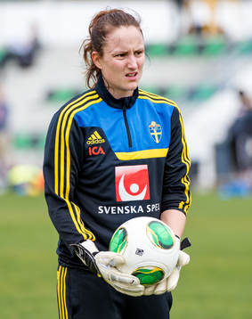 Sofia Lundgren, målvakt, Sverige, tränar för sig själv