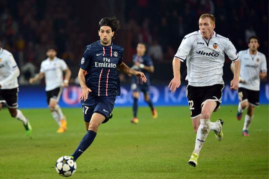 Javier PASTORE / Jeremy MATHIEU - 06.03.2013 - Paris Saint