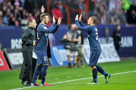 David BECKHAM / Marco VERRATTI - 09.03.2013 - Paris Saint