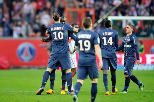 Joie de Zlatan IBRAHIMOVIC / Mamadou SAKHO - 09.03.2013 -