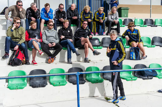 Pia Sundhage, förbundskapten, Sverige, håller föredrag
