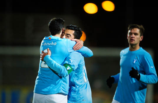 Matias Concha och Jiloan Hamad, Malmö FF, jublar