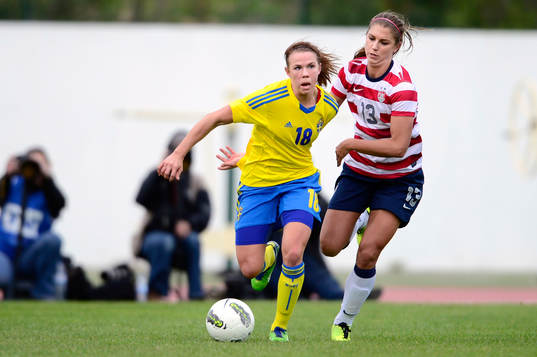 Jessica Samuelsson, Sverige och Alex Morgan, USA
