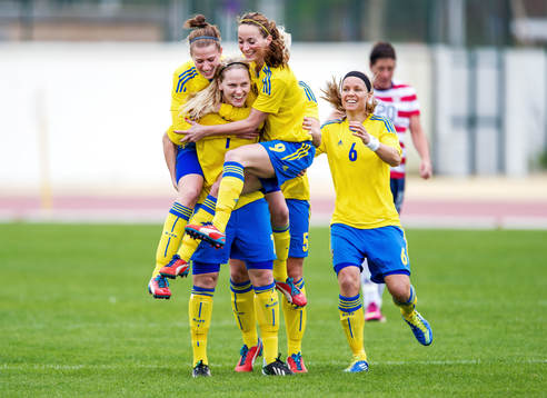 Emma Berglund, Lisa Dahlkvist, Kosovare Asllani och Sara