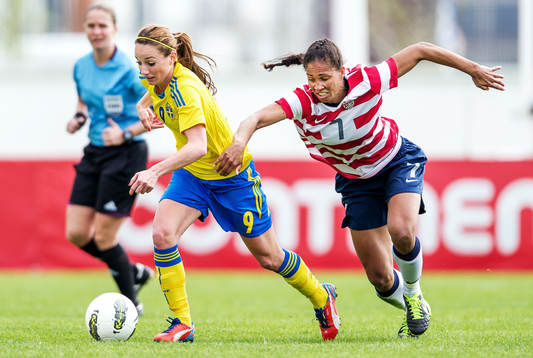 Kamp mellan Kosovare Asllani, Sverige, och Shannon Boxx, USA