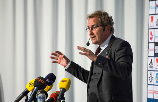 Presskonferens med Erik Hamrén, förbundskapten, som