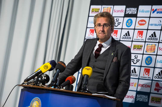 Presskonferens med Erik Hamrén, förbundskapten, som