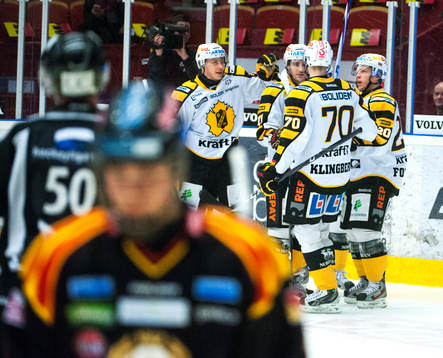 Skellefteå-spelarna jublar