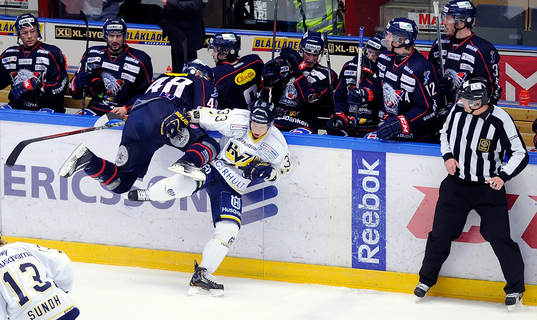 HV71 nr 33	 Elias Fälth och Linköpings nr 48  Daniel