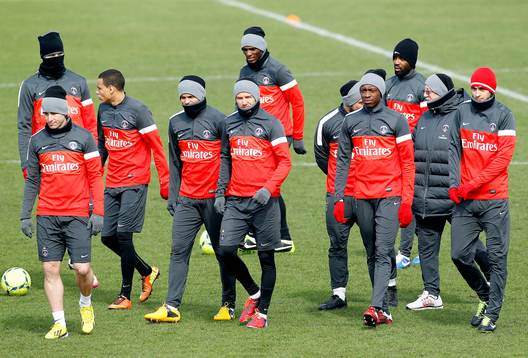 David BECKHAM et le groupe - 15.03.2013 - Entrainement du